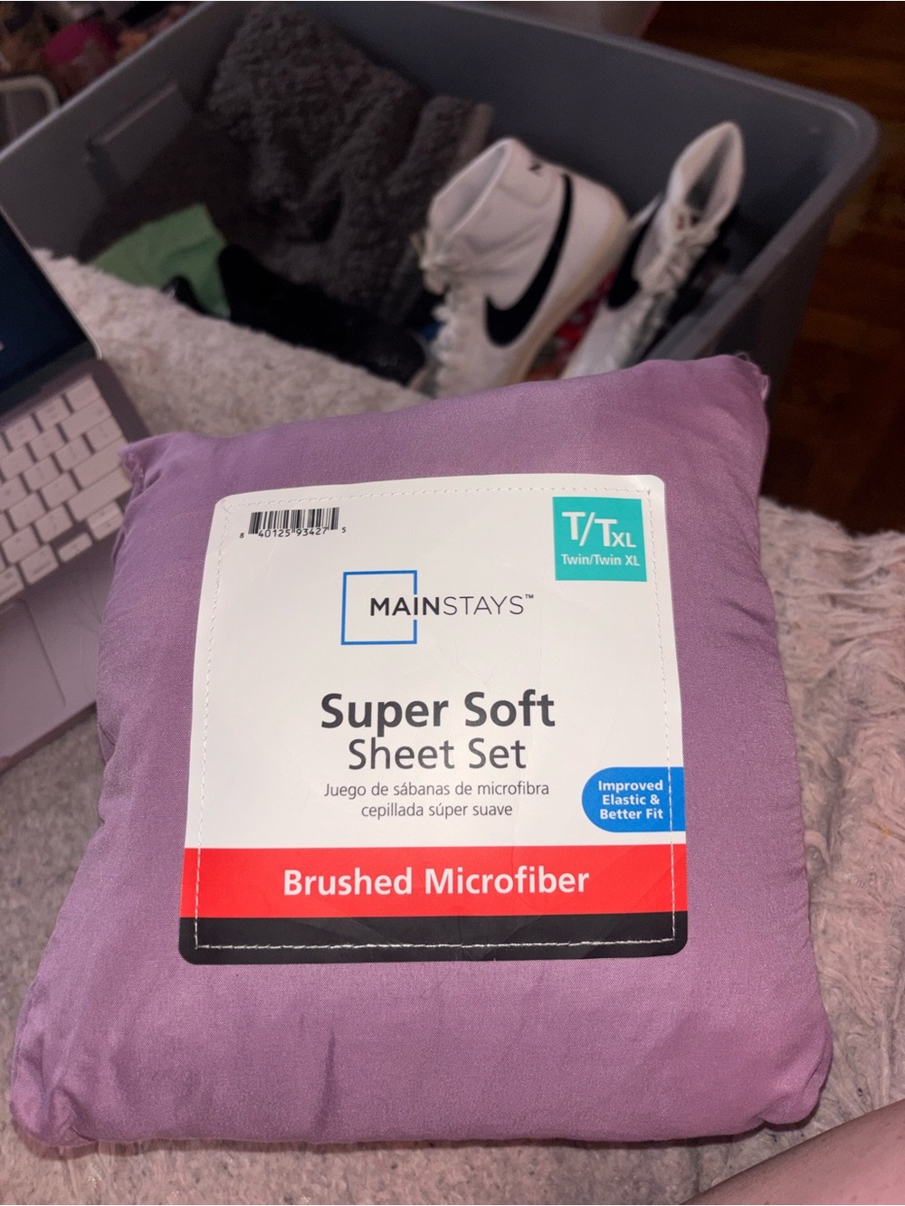 Mainstays Brushed Microfiber Sheet Set — Lavender Purple